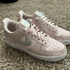 Nike Air Force ones pink white womens